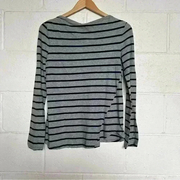 A.P.C. Gray & Black Stripe Long Sleeve Tee-Medium - Picture 2 of 5